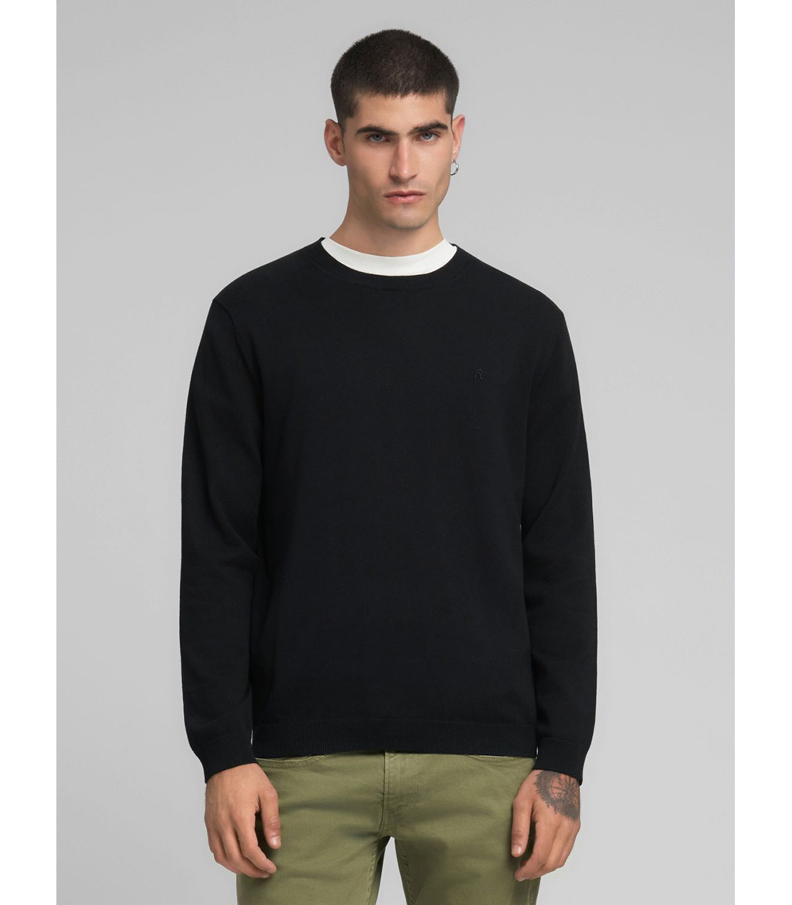 R刺しゅうコットンプルオーバー 詳細画像 ブラック 2